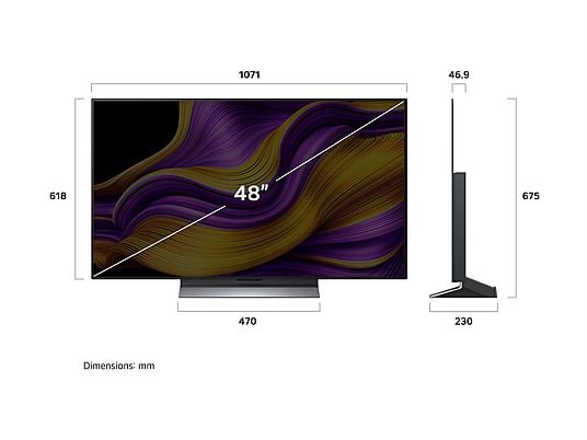 LG OLED Fernseher seitliche Produktansicht